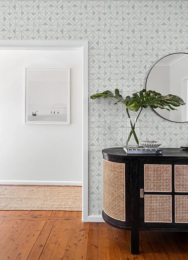 A-Street Prints Jekyl Blue Triangles Wallpaper | Wallpaper Twins A-Street Prints Jekyl Blue Triangles Wallpaper - SKU 4074-26635