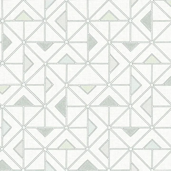 A-Street Prints Jekyl Green Triangles Wallpaper - SKU 4074-26634