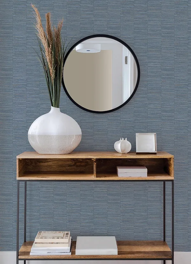 A-Street Prints Jenga Blue Striped Column Wallpaper | Wallpaper Twins A-Street Prints Jenga Blue Striped Column Wallpaper - SKU 2988-70602