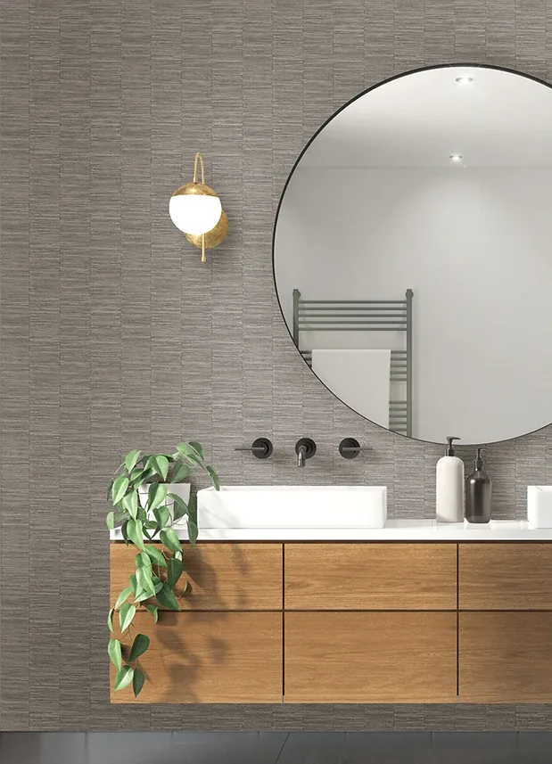 A-Street Prints Jenga Charcoal Striped Column Wallpaper - SKU 2988-70608
