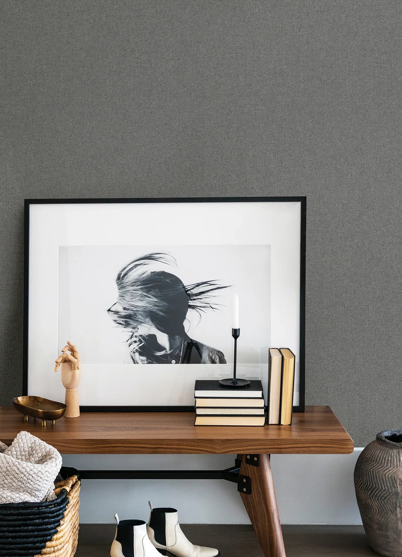 A-Street Prints Jia Light Grey Wool Wallpaper - SKU 2923-88035