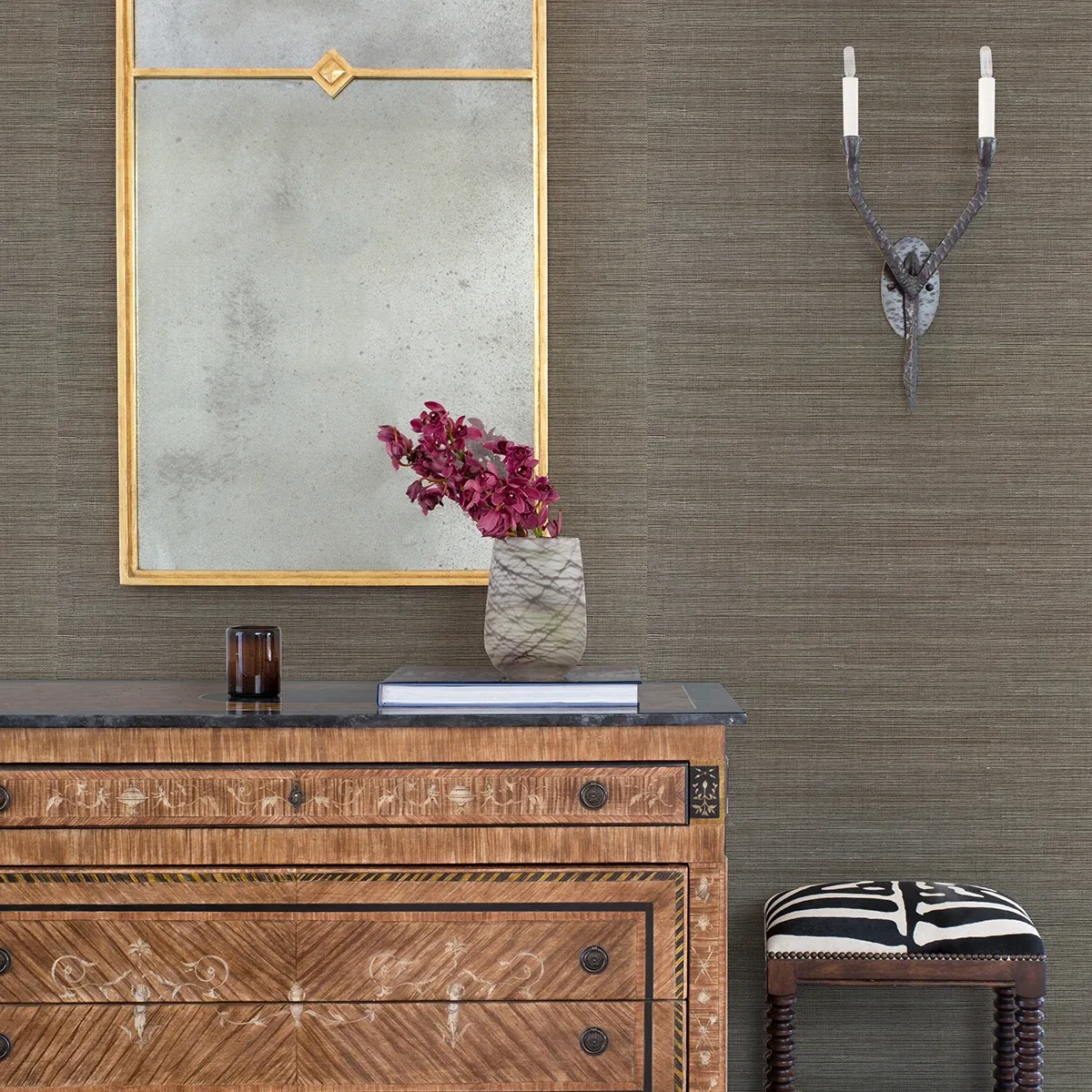 A-Street Prints Jiao Metallic Sisal Grasscloth Wallpaper - SKU 2972-65409