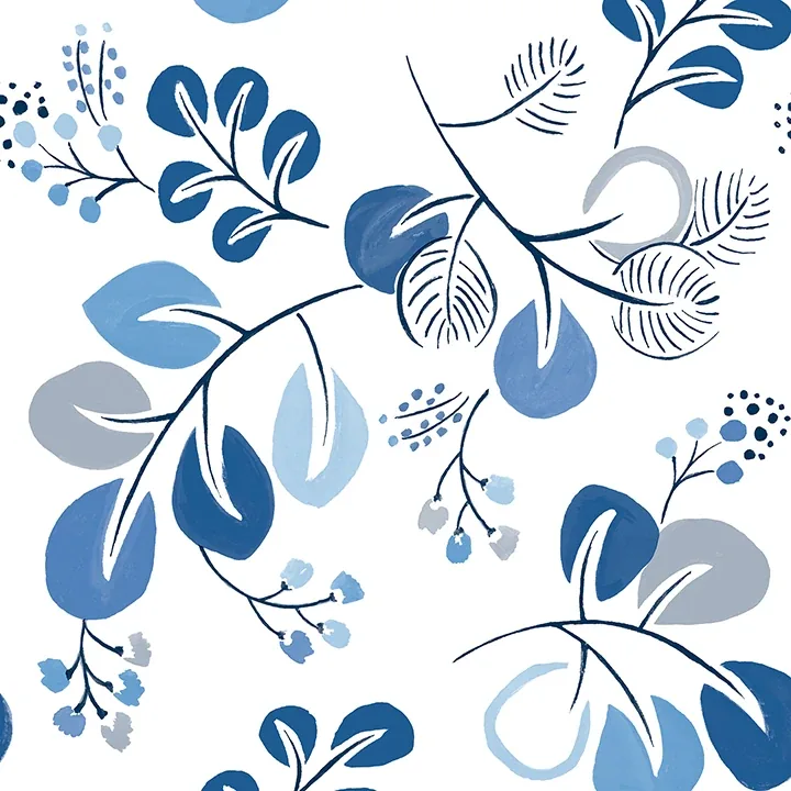 A-Street Prints Jonah Blue Leaf Trail Wallpaper - SKU 4066-26566