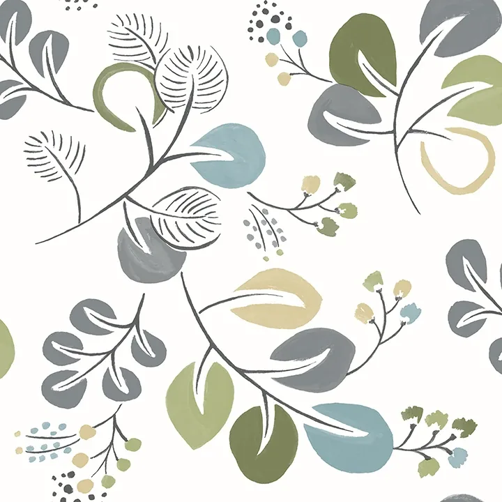 A-Street Prints Jonah Green Leaf Trail Wallpaper - SKU 4066-25123