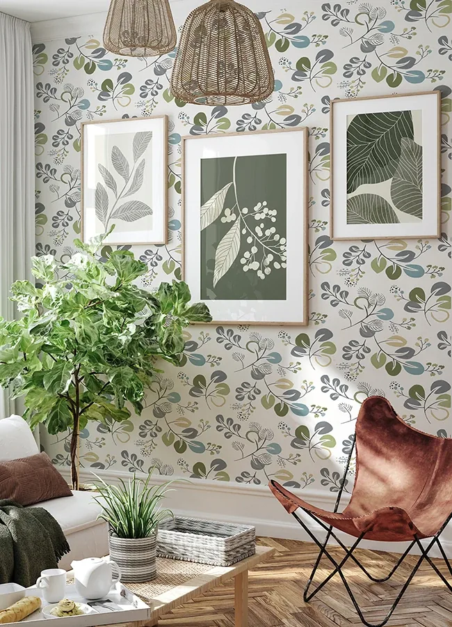 A-Street Prints Jonah Green Leaf Trail Wallpaper - SKU 4066-25123
