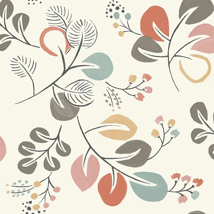 A-Street Prints Jonah Multicolor Leaf Trail Wallpaper - SKU 4066-25122
