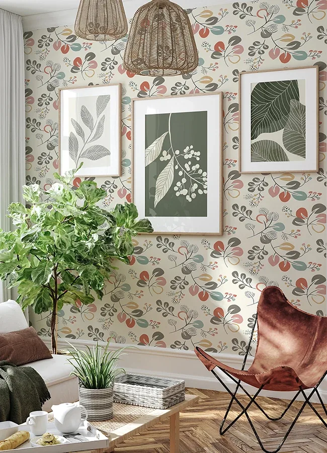 A-Street Prints Jonah Multicolor Leaf Trail Wallpaper - SKU 4066-25122