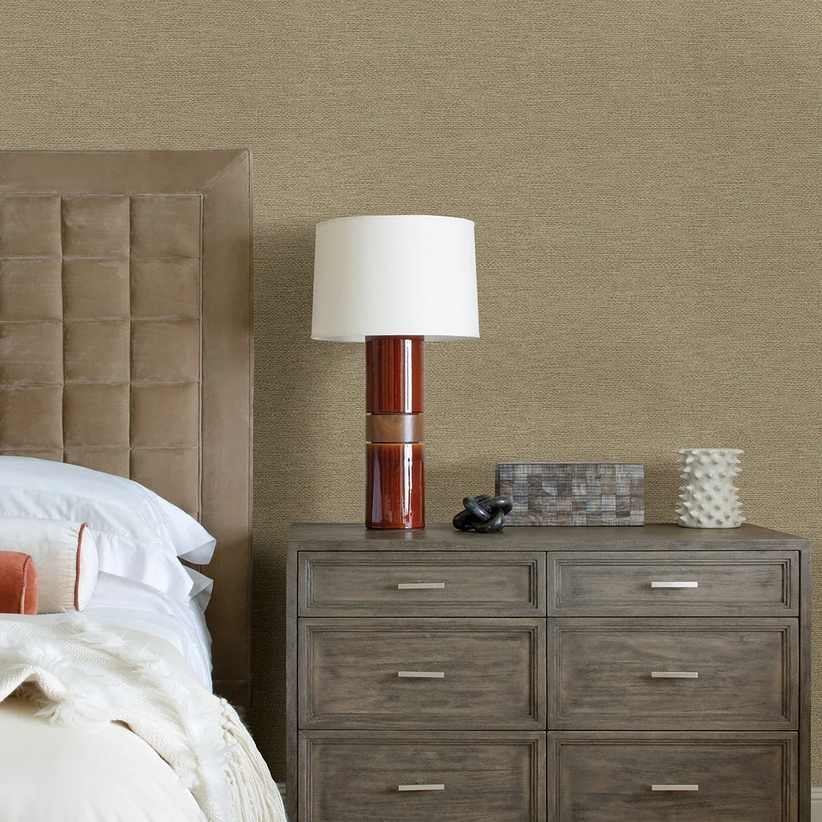 A-Street Prints Jordan Gold Faux Tweed Wallpaper - SKU 2971-86352