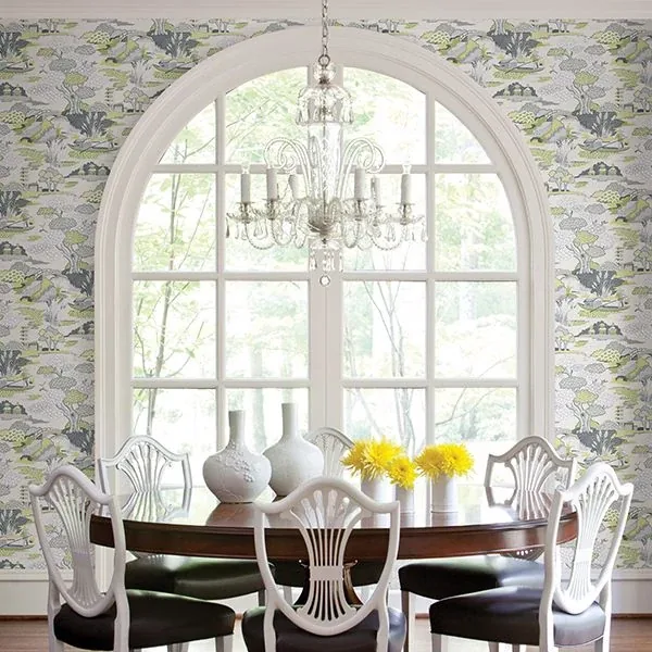 A-Street Prints Joy De Vie Green Toile Wallpaper - SKU 2901-87508