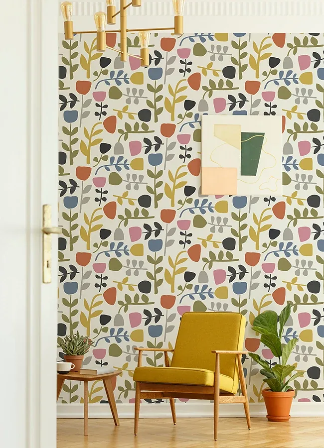 A-Street Prints Juni Multicolor Abstract Tulips Wallpaper - SKU 4066-26538