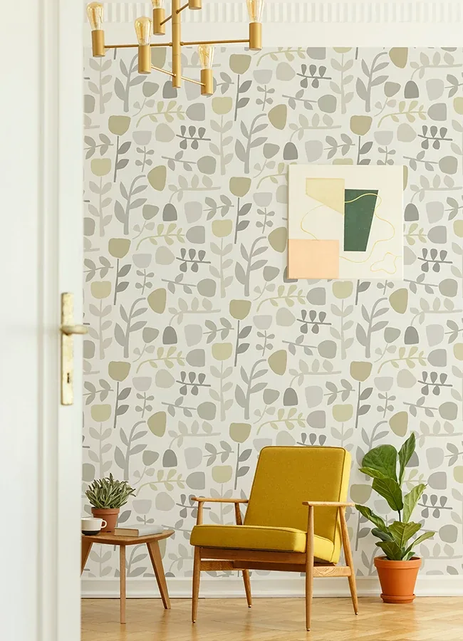 A-Street Prints Juni Neutral Abstract Tulips Wallpaper - SKU 4066-26537