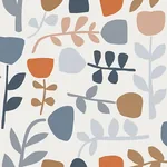 A-Street Prints Juni Orange Abstract Tulips Wallpaper - SKU 4066-26535