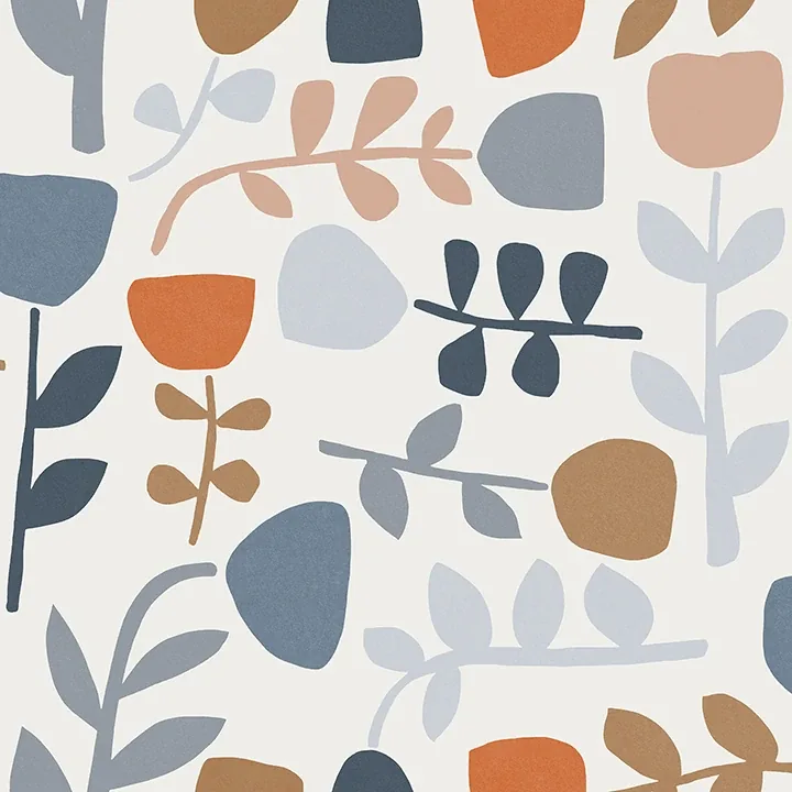 A-Street Prints Juni Orange Abstract Tulips Wallpaper - SKU 4066-26535