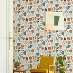 A-Street Prints Juni Orange Abstract Tulips Wallpaper - SKU 4066-26535
