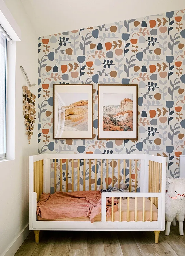 A-Street Prints Juni Orange Abstract Tulips Wallpaper - SKU 4066-26535
