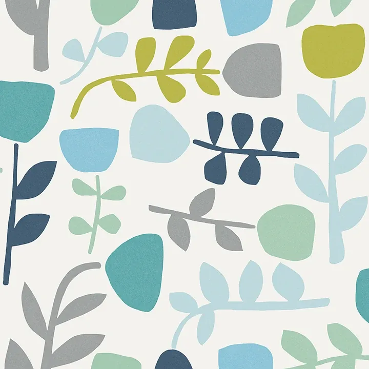 A-Street Prints Juni Teal Abstract Tulips Wallpaper - SKU 4066-26536