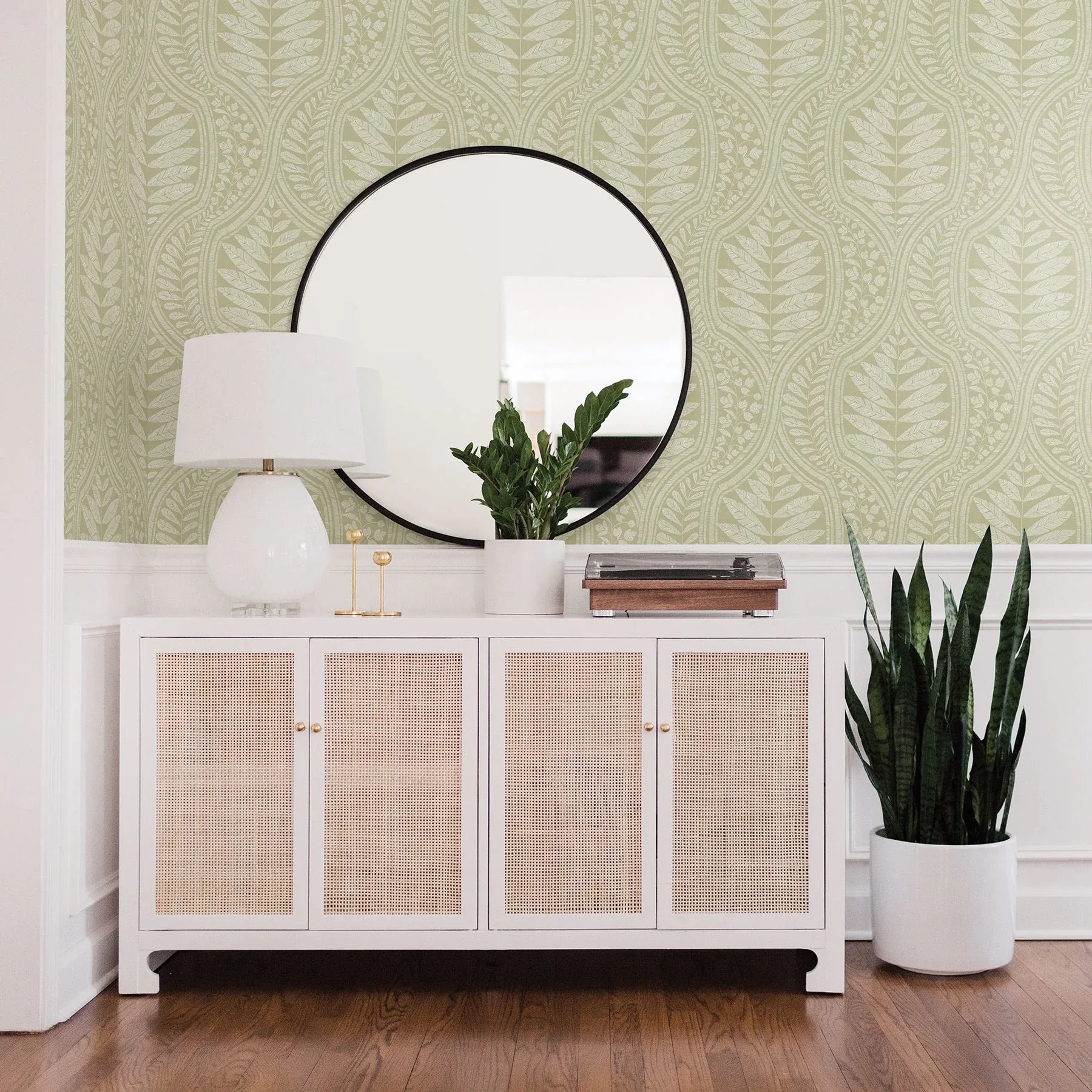 A-Street Prints Juno Green Ogee Wallpaper | Wallpaper Twins A-Street Prints Juno Green Ogee Wallpaper - SKU 2964-25952