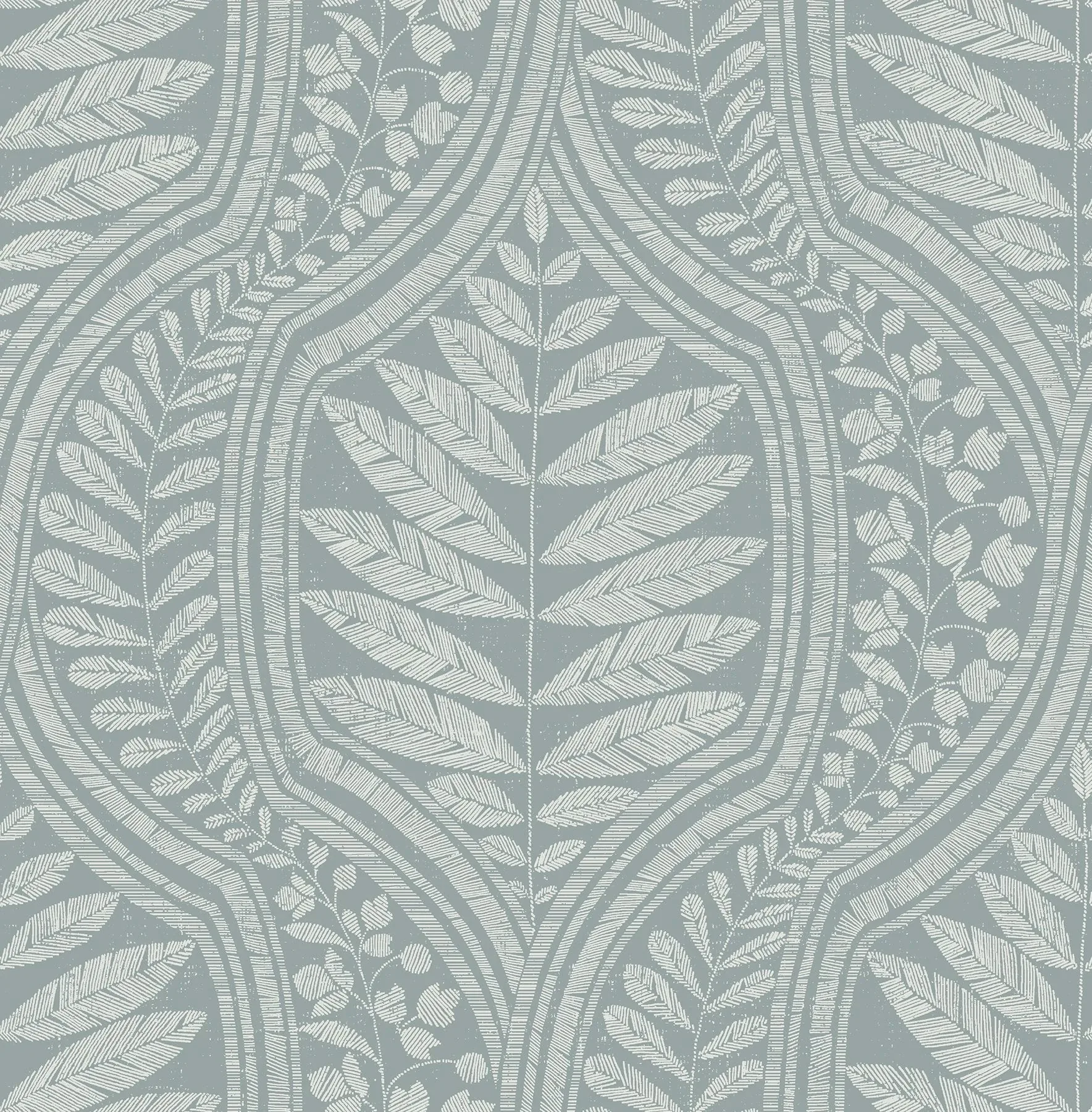 2964-25950 | Juno Teal Ogee Wallpaper