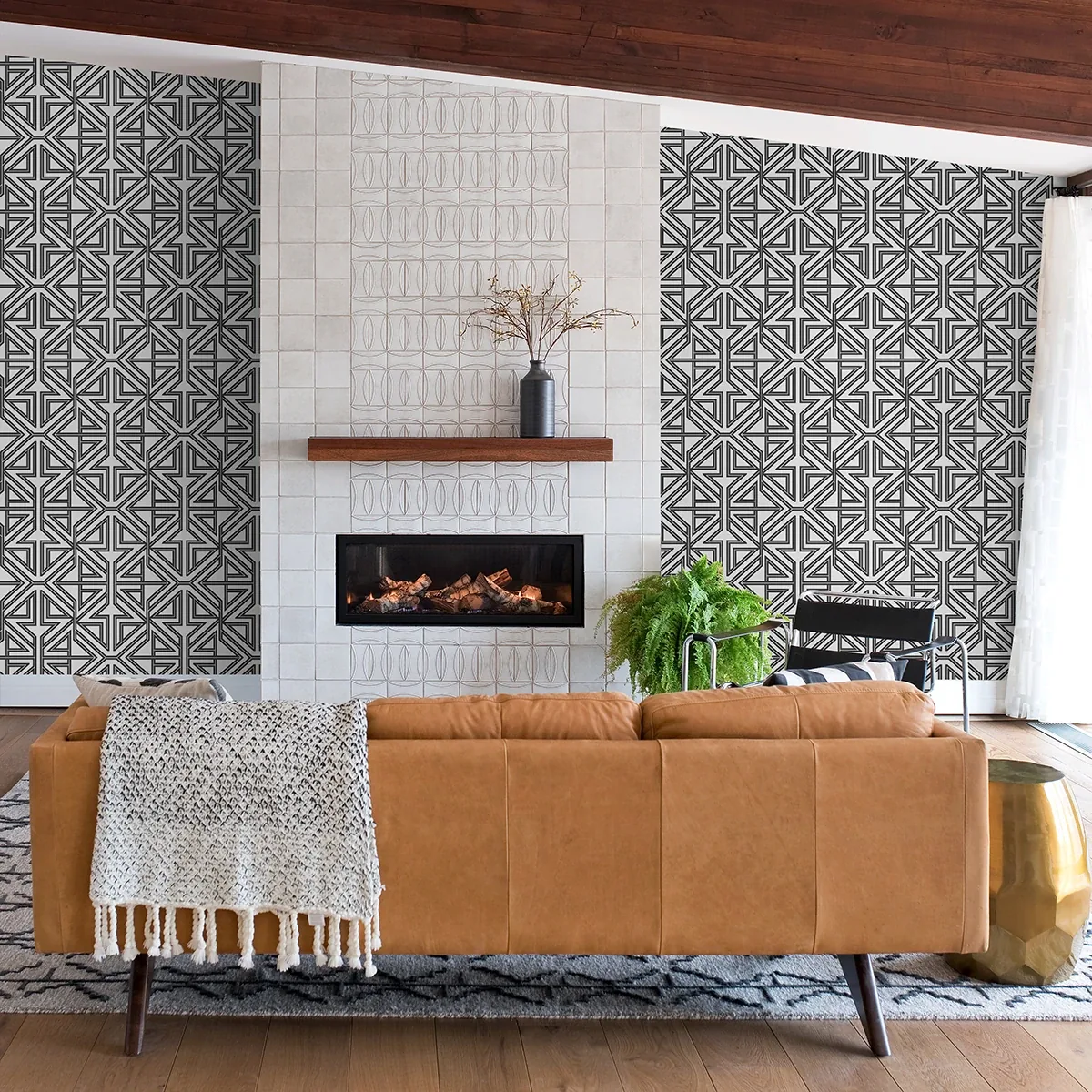 A-Street Prints Kachel Black Geometric Wallpaper - SKU 2975-26231