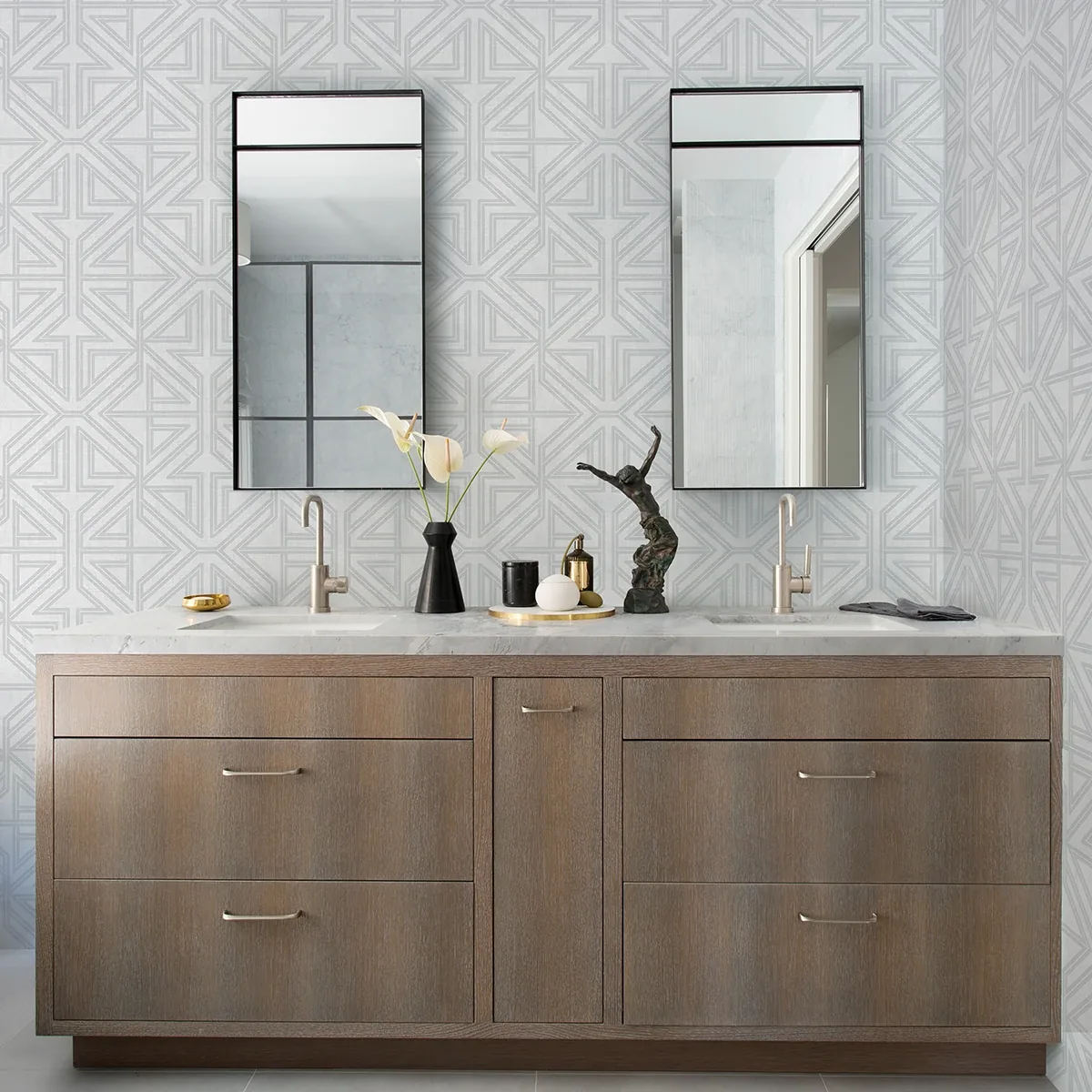 A-Street Prints Kachel Grey Geometric Wallpaper | Wallpaper Twins A-Street Prints Kachel Grey Geometric Wallpaper - SKU 2975-26227