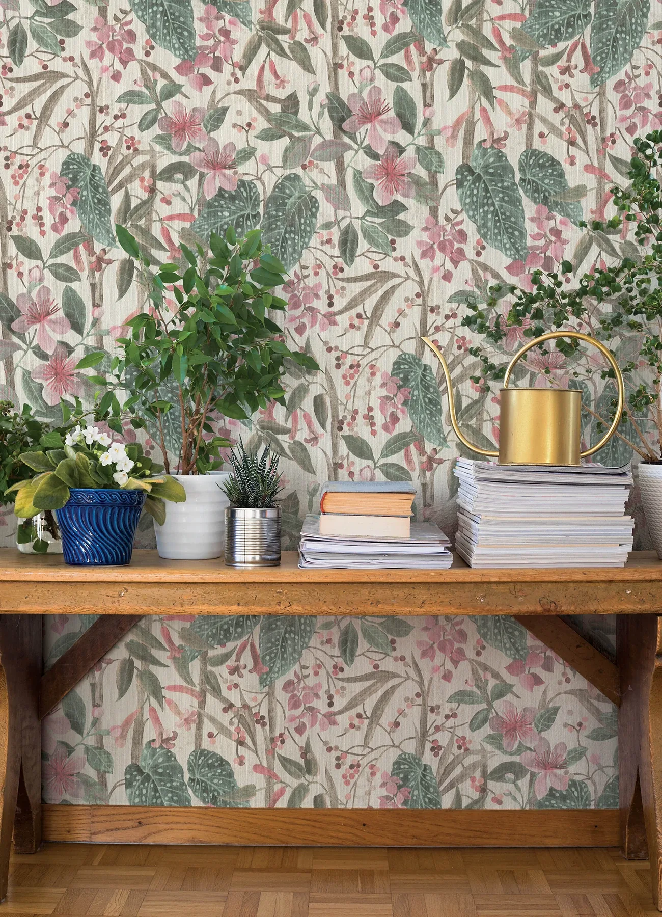 A-Street Prints Kalina Teal Floral Fruits Wallpaper - SKU 4202-538212