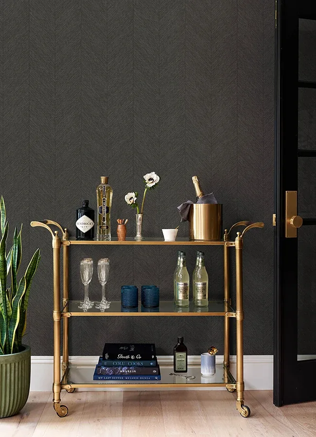 A-Street Prints Kallam Espresso Chevron Wallpaper - SKU 4155-27317