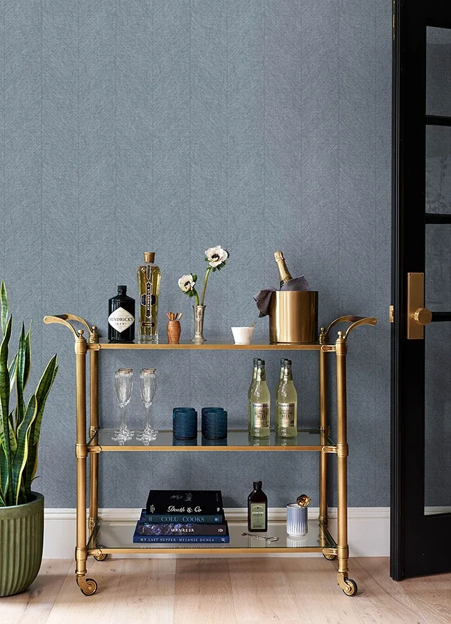 A-Street Prints Kallam Light Blue Chevron Wallpaper - SKU 4155-27319