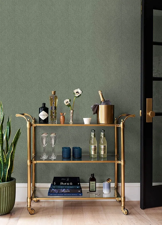 A-Street Prints Kallam Sage Chevron Wallpaper - SKU 4155-27324