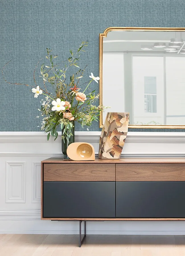 A-Street Prints Kantera Blue Fabric Texture Wallpaper | Wallpaper Twins A-Street Prints Kantera Blue Fabric Texture Wallpaper - SKU 4120-26840