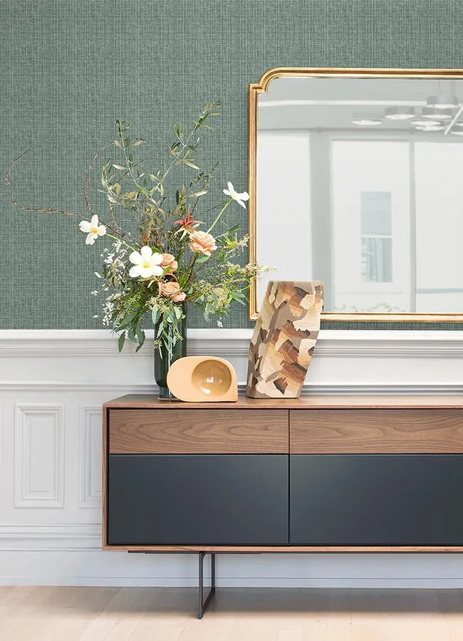 A-Street Prints Kantera Green Fabric Texture Wallpaper | Wallpaper Twins A-Street Prints Kantera Green Fabric Texture Wallpaper - SKU 4120-26833