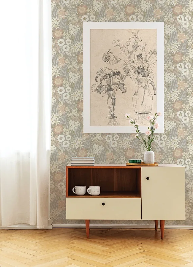 A-Street Prints Karina Pastel Wildflower Garden Wallpaper | Wallpaper Twins A-Street Prints Karina Pastel Wildflower Garden Wallpaper - SKU 4066-26523