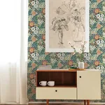 A-Street Prints Karina Teal Wildflower Garden Wallpaper - SKU 4066-26520