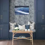 A-Street Prints Karson Blue Swirling Geometric Wallpaper | Wallpaper Twins A-Street Prints Karson Blue Swirling Geometric Wallpaper - SKU 2964-25905