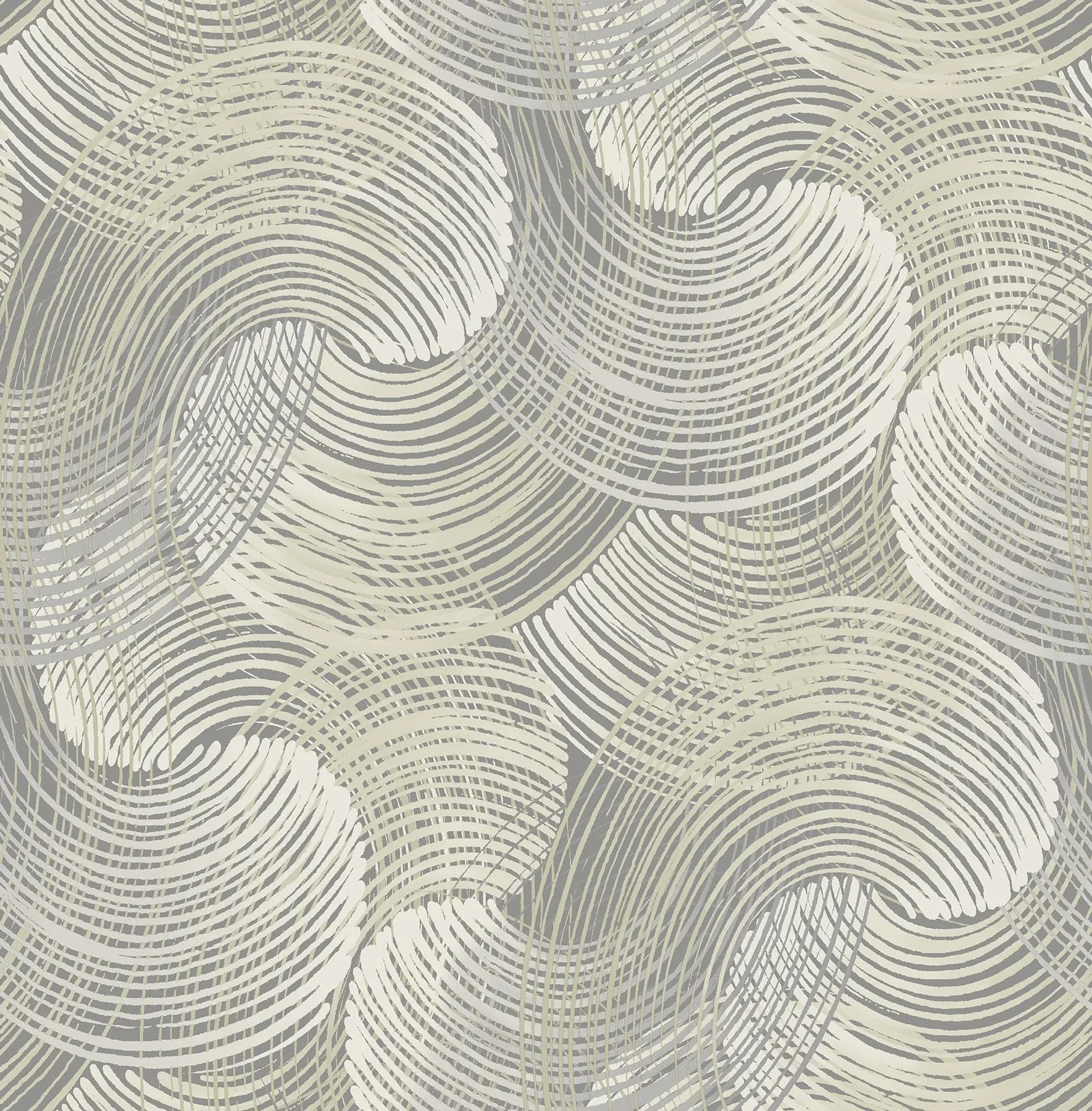2964-25906 | Karson Grey Swirling Geometric Wallpaper