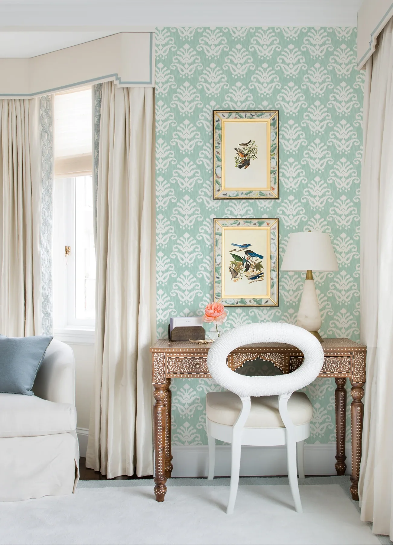 A-Street Prints Keaton Aqua Medallion Wallpaper - SKU 4081-26327
