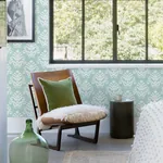 A-Street Prints Keaton Aqua Medallion Wallpaper - SKU 4081-26327