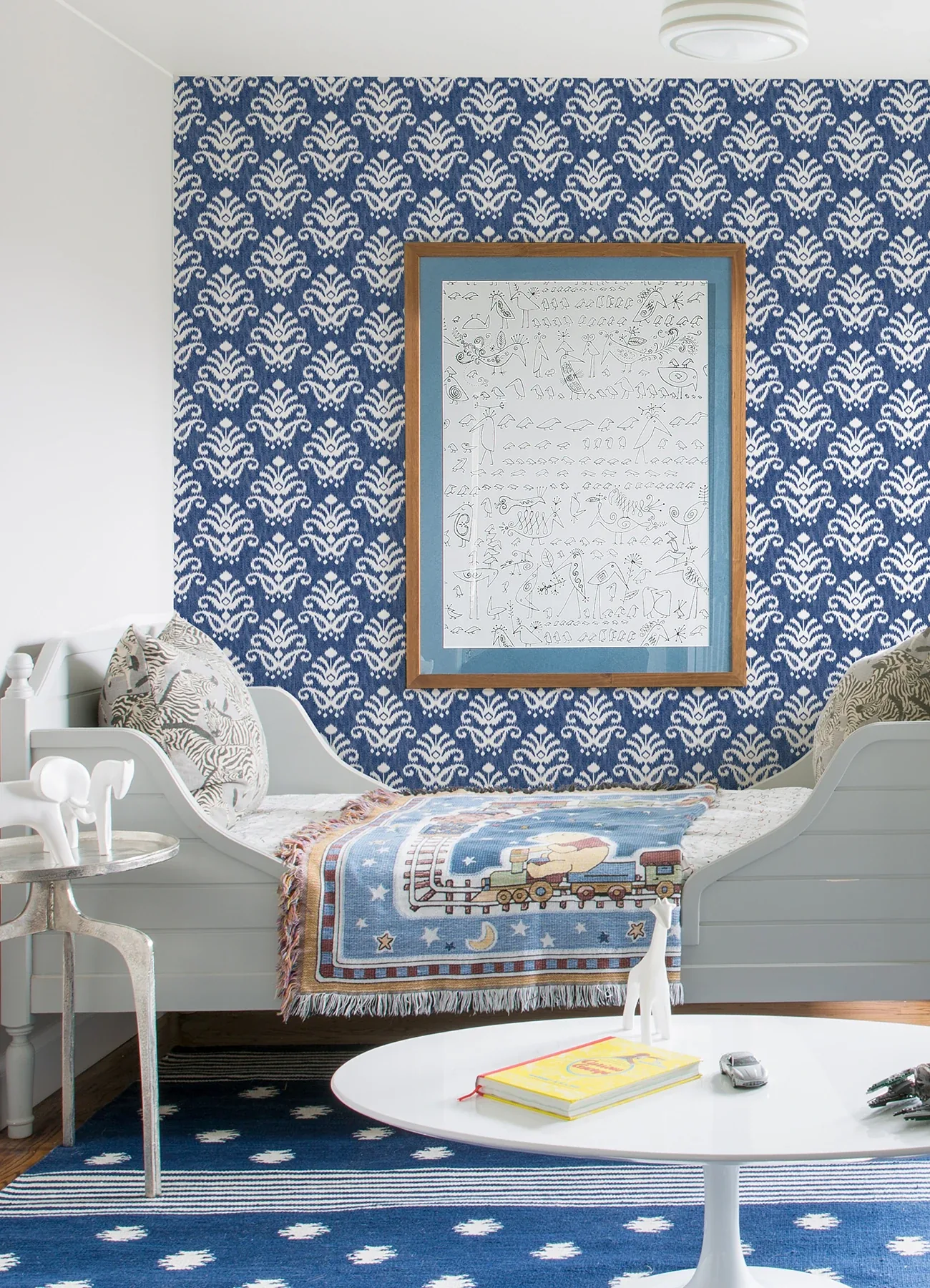 A-Street Prints Keaton Blue Medallion Wallpaper - SKU 4081-26329