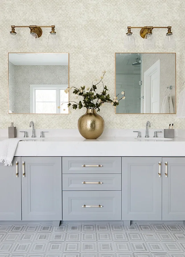 A-Street Prints Khauta Champagne Floral Geometric Wallpaper - SKU 4105-86663