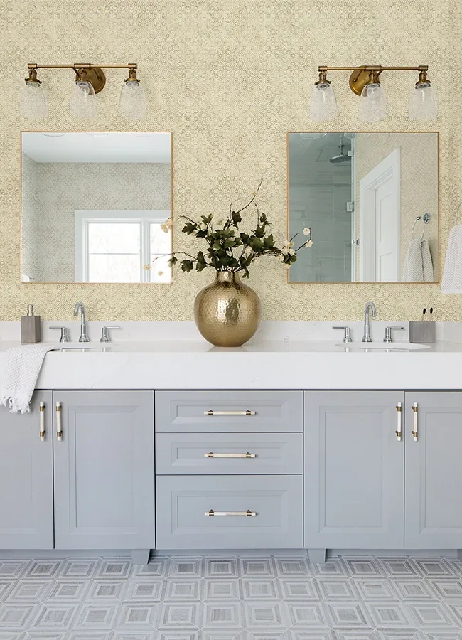 A-Street Prints Khauta Gold Floral Geometric Wallpaper - SKU 4105-86664