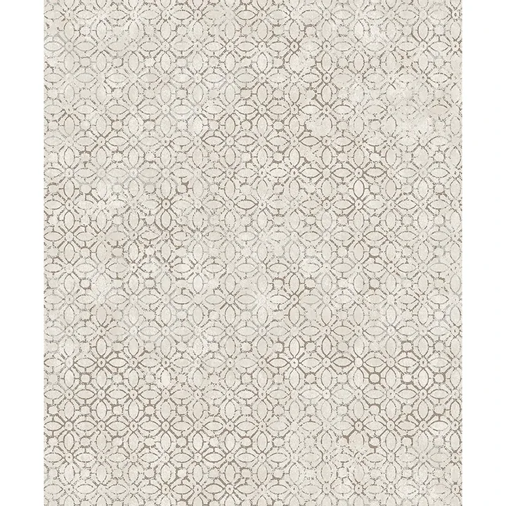 4105-86666 | Khauta Silver Floral Geometric Wallpaper
