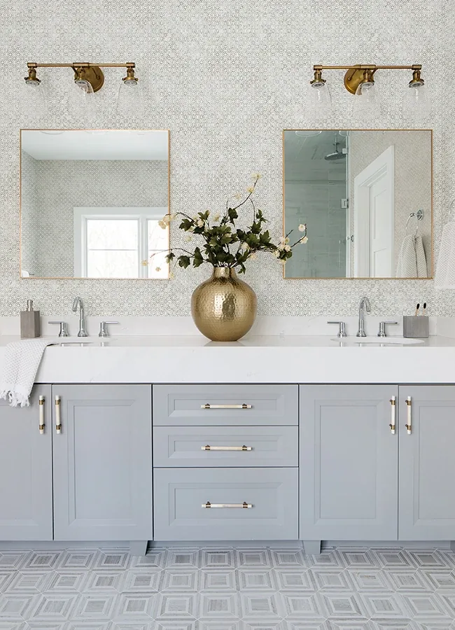 A-Street Prints Khauta Silver Floral Geometric Wallpaper | Wallpaper Twins A-Street Prints Khauta Silver Floral Geometric Wallpaper - SKU 4105-86666