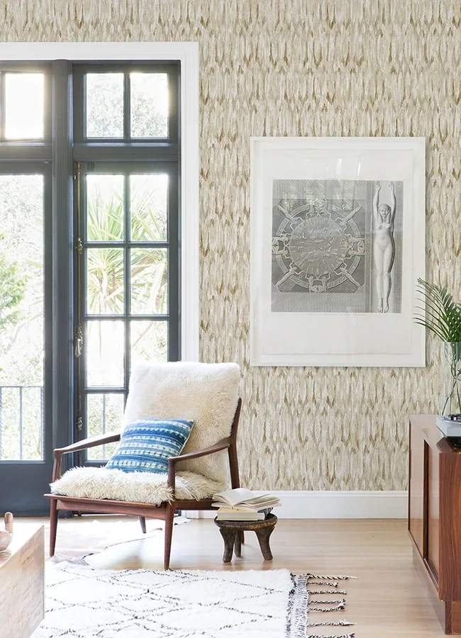 A-Street Prints Kintana Gold Abstract Trellis Wallpaper - SKU 4105-86604
