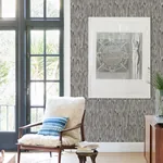 A-Street Prints Kintana Pewter Abstract Trellis Wallpaper - SKU 4105-86606
