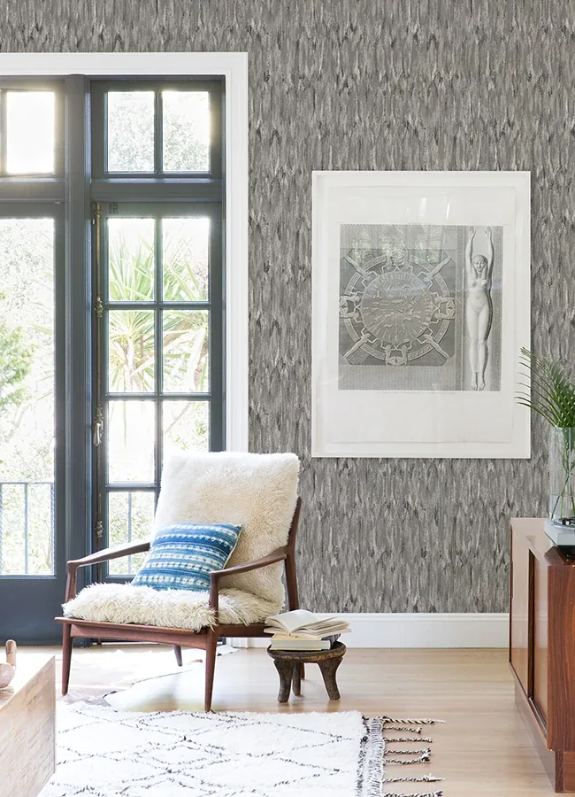A-Street Prints Kintana Pewter Abstract Trellis Wallpaper - SKU 4105-86606