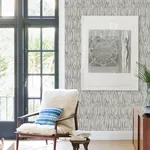 A-Street Prints Kintana Silver Abstract Trellis Wallpaper - SKU 4105-86605