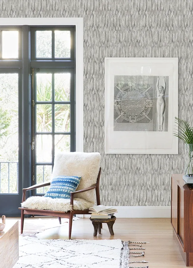 A-Street Prints Kintana Silver Abstract Trellis Wallpaper - SKU 4105-86605