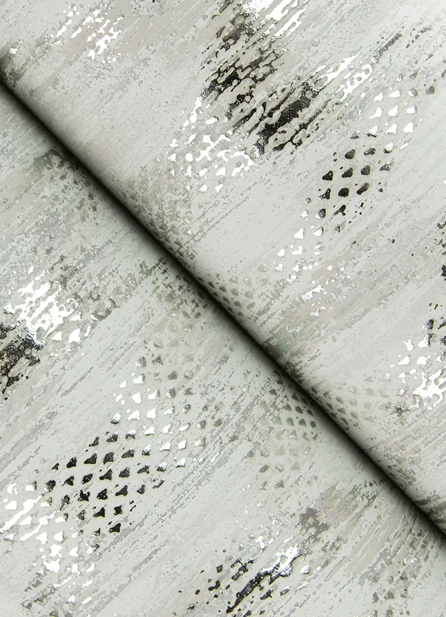 A-Street Prints Kintana Silver Abstract Trellis Wallpaper - SKU 4105-86605