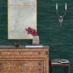 A-Street Prints Kira Teal Hemp Grasscloth Wallpaper | Wallpaper Twins A-Street Prints Kira Teal Hemp Grasscloth Wallpaper - SKU 2972-86126