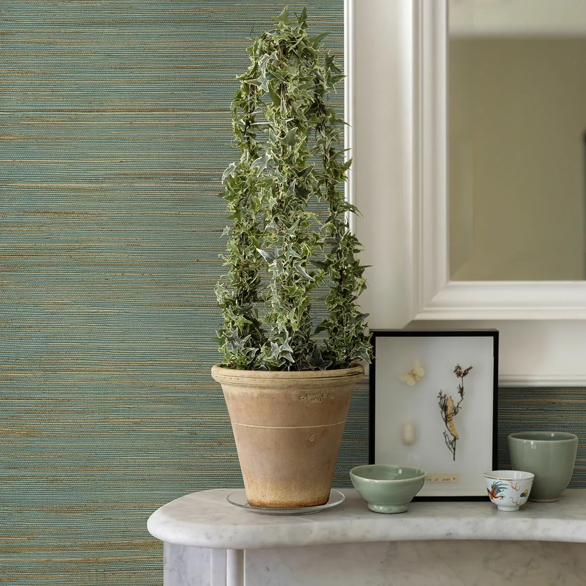 A-Street Prints Kira Turquoise Hemp Grasscloth Wallpaper | Wallpaper Twins A-Street Prints Kira Turquoise Hemp Grasscloth Wallpaper - SKU 2972-86125
