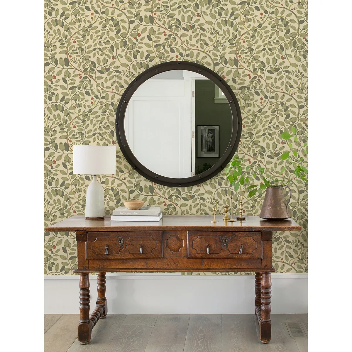 A-Street Prints Kirke Green Leafy Vines Wallpaper - SKU 2932-65107